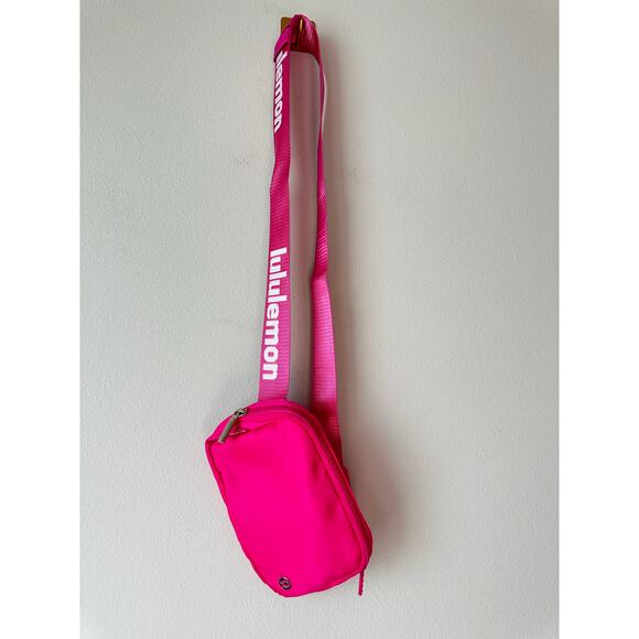 lululemon athletica Handbags - Lululemon Hot Pink Nylon Crossbody Everywhere Belt Bag Logo Strap